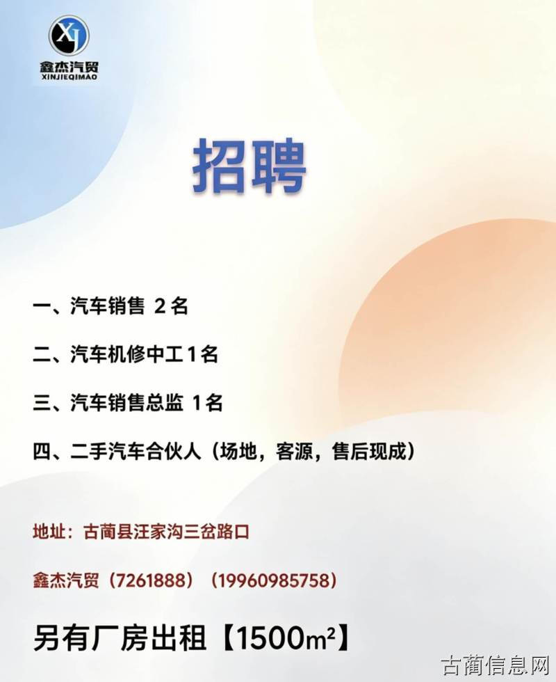 招聘汽车销售、总监、合伙人